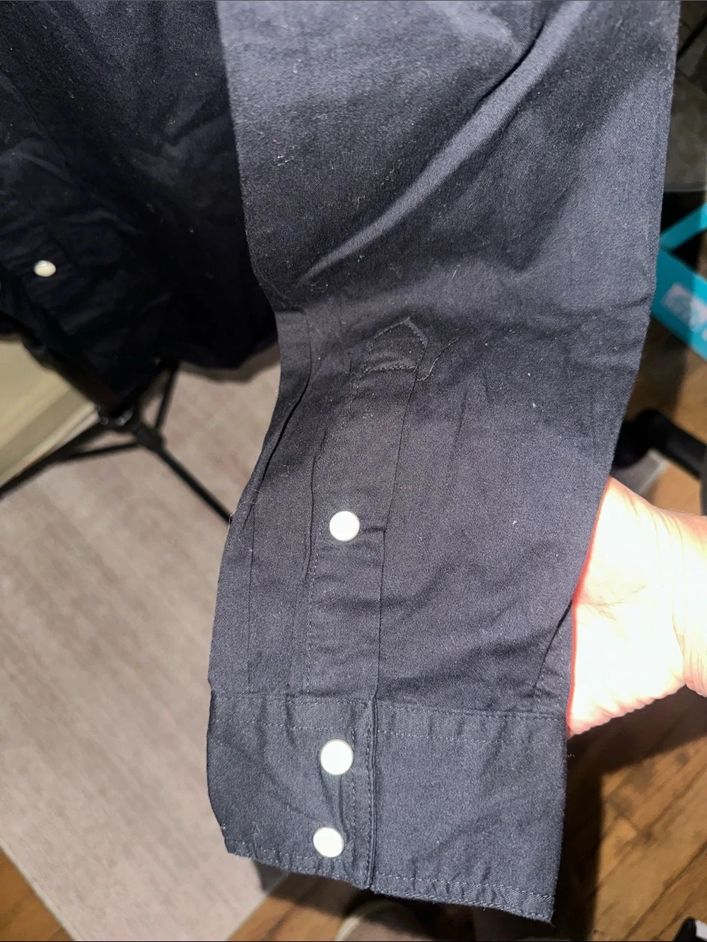 True Religion Black Long-Sleeve Western Men's Snap Button-Down Shirt
